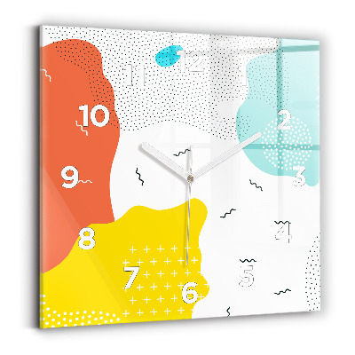 Szögletes üvegóra 30x30 POP absztrakció