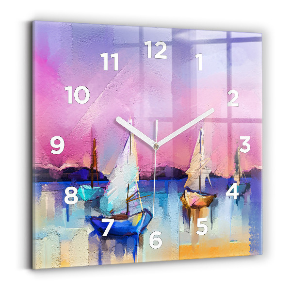 Szögletes üvegóra 30x30 Tengeri tájkép