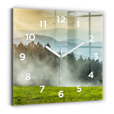 Négyzet alakú üvegóra 30x30 Hegyi táj