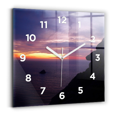 Szögletes üvegóra 30x30 Kőfej