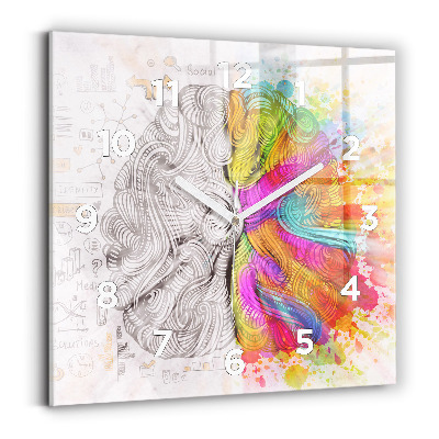 Négyzetes üvegóra 30x30 Agy absztrakció