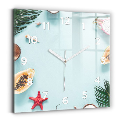 Négyzetes üvegóra 30x30 Nyári kompozíció