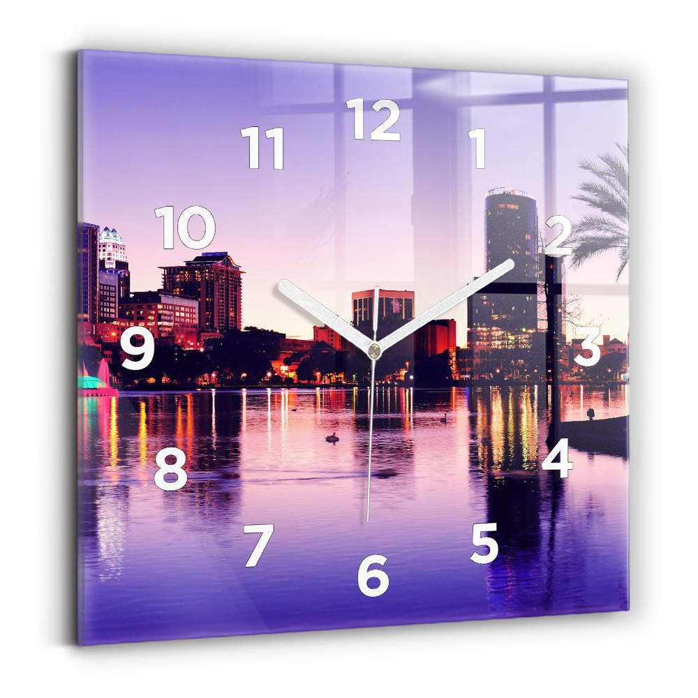 Négyzet alakú üvegóra 30x30 Orlando város látképe