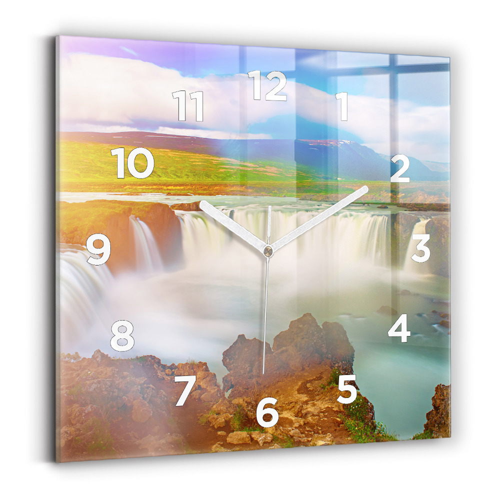 Négyzetes üvegóra 30x30 Godafoss Izlandon