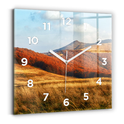 Négyzetes üvegóra 30x30 Hegyi táj