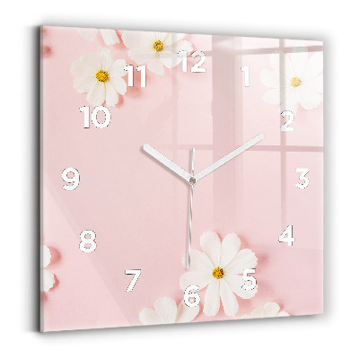 Négyzet alakú üvegóra 30x30 Százszorszép virágok