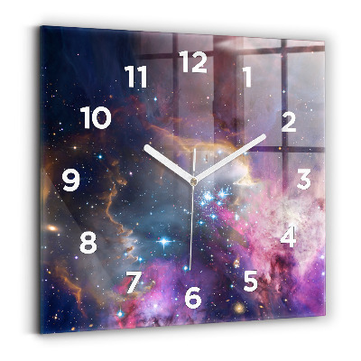 Szögletes üvegóra 30x30 Galaxis és csillagok