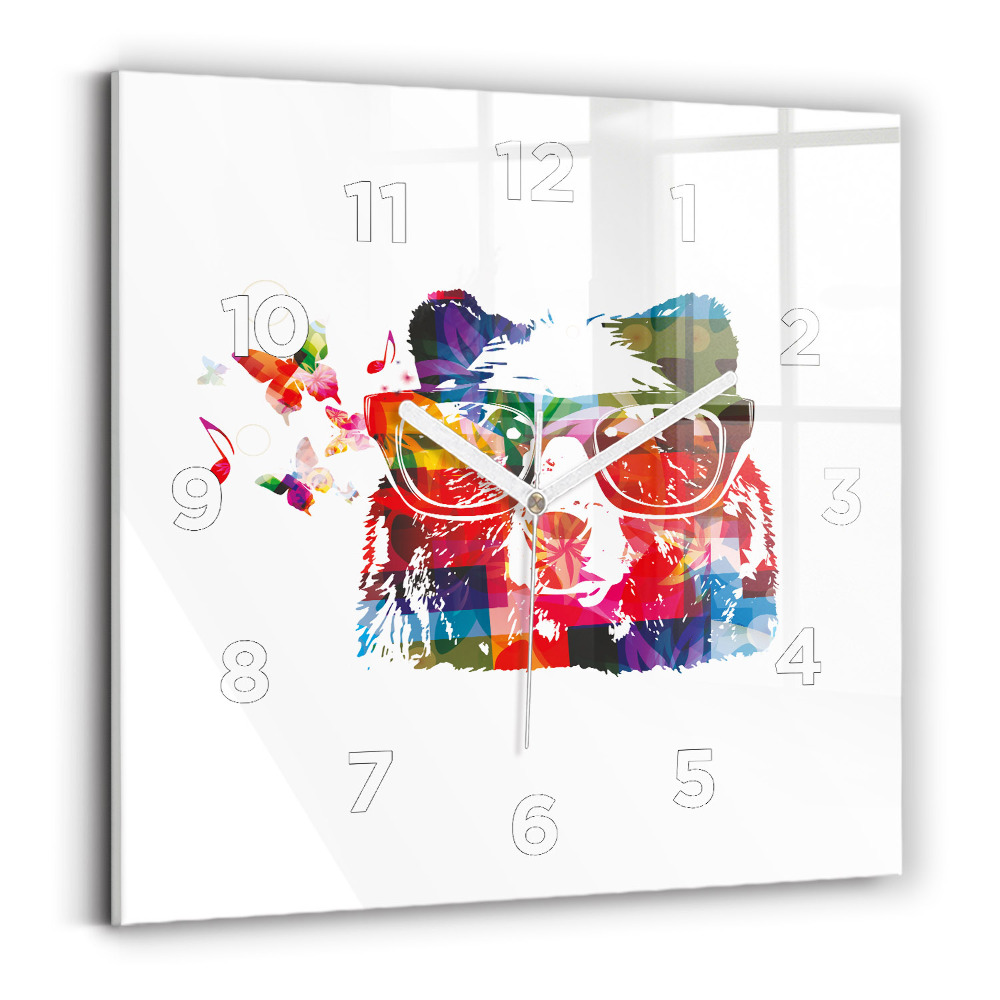 Négyzet alakú üvegóra 30x30 Medve feje