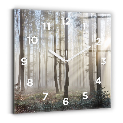 Négyzet alakú üvegóra 30x30 Erdő a ködben