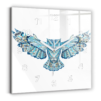 Szögletes fali üvegóra 30x30 Bagoly repülés közben