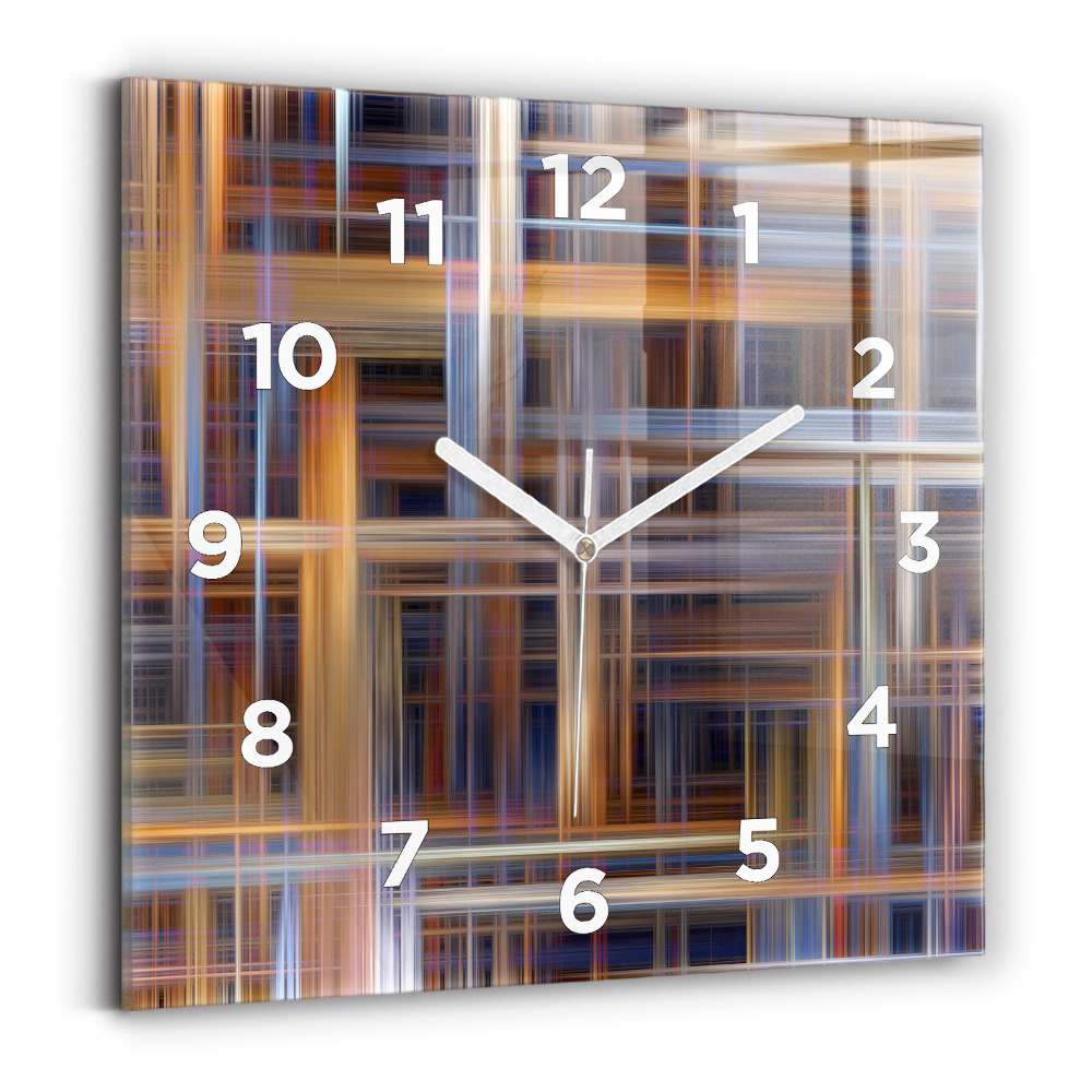 Négyzet alakú üvegóra 30x30 Geometria absztrakció