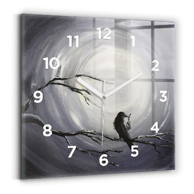 Négyzet alakú üvegóra 30x30 Holló a holdfényben