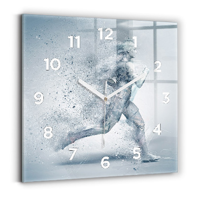 Szögletes fali üvegóra 30x30 Futó ember