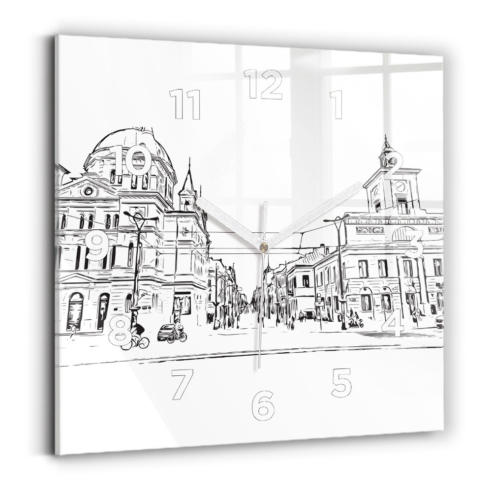 Szögletes fali üvegóra 30x30 Poznań város illusztrációja