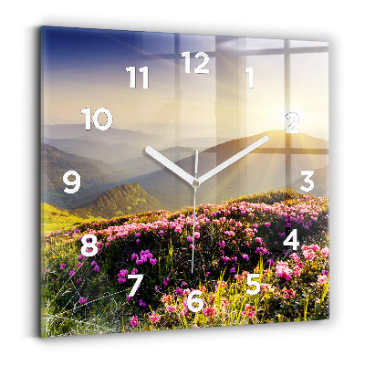 Szögletes üvegóra 30x30 Hegyi táj