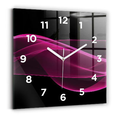 Szögletes üvegóra 30x30 Rózsaszín absztrakció