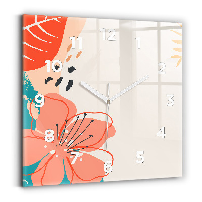 Szögletes üvegóra 30x30 Hawaii növények