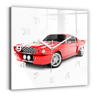 Négyzetes üvegóra 30x30 Sportkocsi