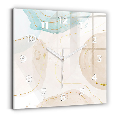 Szögletes üvegóra 30x30 Akvarell foltok
