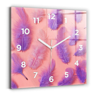 Szögletes fali üvegóra 30x30 Színes tollak