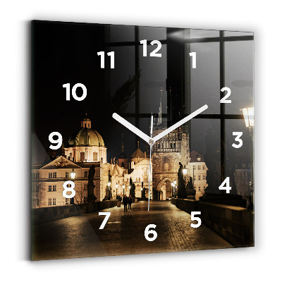 Szögletes üvegóra 30x30 Károly híd Prágában