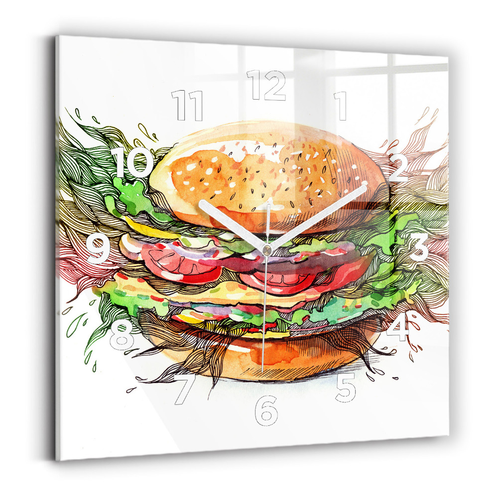 Szögletes fali üvegóra 30x30 XXL sajtos burger