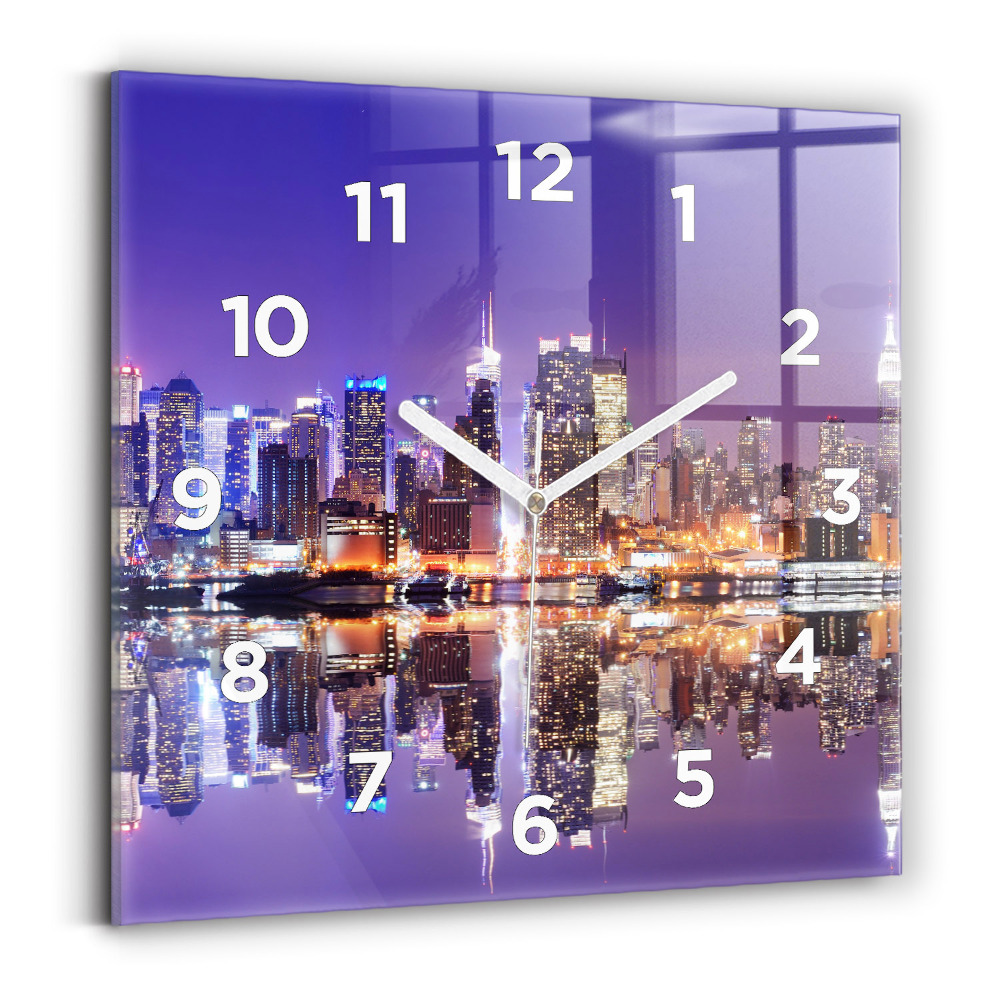 Négyzet alakú üvegóra 30x30 New York City éjszaka