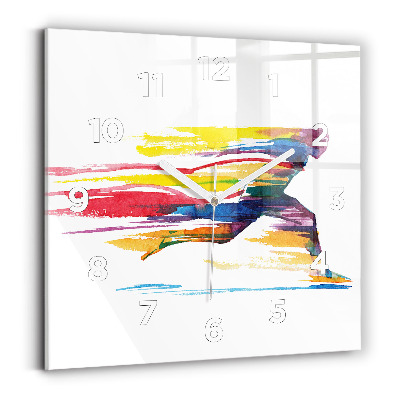 Négyzetes üvegóra 30x30 Futó illusztráció