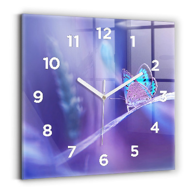 Négyzetes üvegóra 30x30 Pillangó a fűben