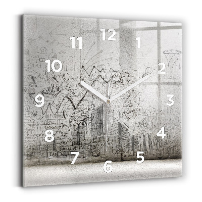 Szögletes fali üvegóra 30x30 Városvázlat