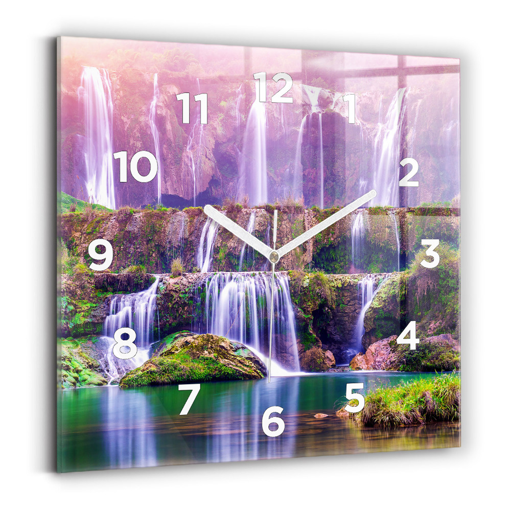 Szögletes fali üvegóra 30x30 Jiulong vízesés, Kína