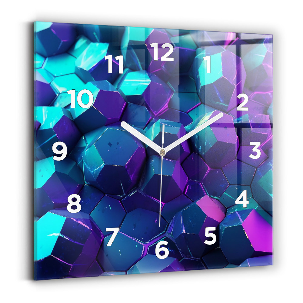 Szögletes fali üvegóra 30x30 Geometriai figurák
