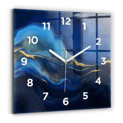 Négyzetes üvegóra 30x30 Kék márvány