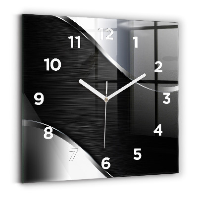 Négyzet alakú üvegóra 30x30 Fekete és ezüst vonalak