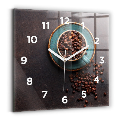 Szögletes üvegóra 30x30 csésze kávé