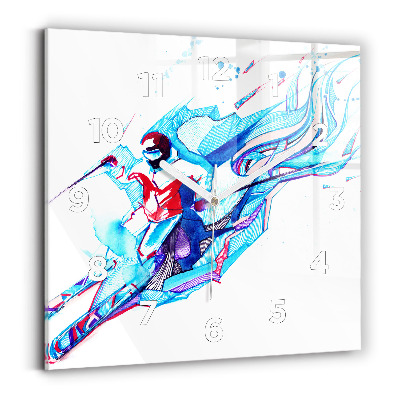 Négyzet alakú üvegóra 30x30 Síelő