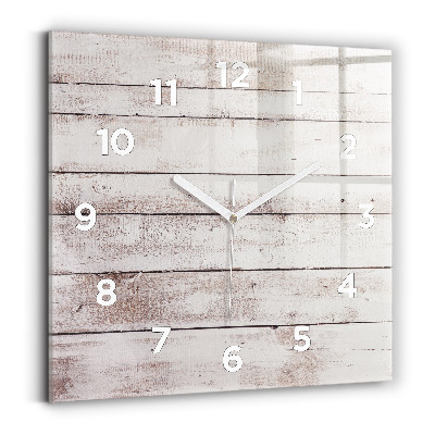 Szögletes üvegóra 30x30 Világos fa táblák