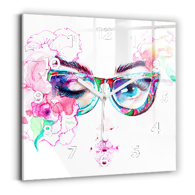 Négyzetes üvegóra 30x30 Szemüveges nő