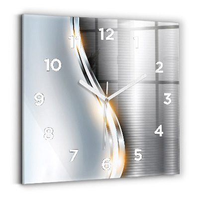 Szögletes üvegóra 30x30 Fém absztrakció