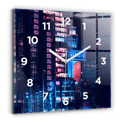 Szögletes fali üvegóra 30x30 Varsó éjszaka