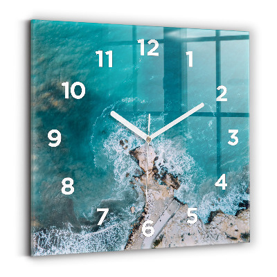 Négyzet alakú üvegóra 30x30 Fjordok a Costa Blancán