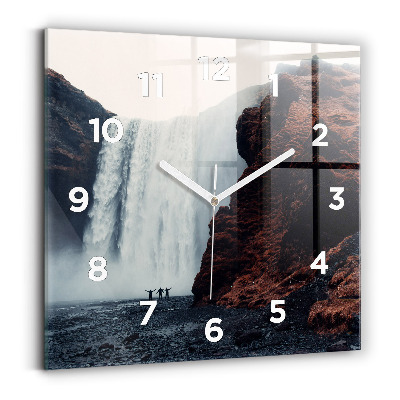 Négyzet alakú üvegóra 30x30 Izlandi vízesés táj