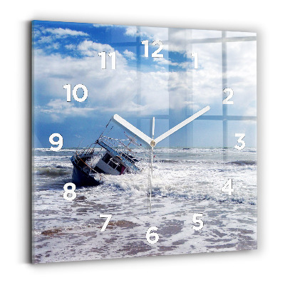 Négyzetes üvegóra 30x30 Elsüllyedt vízi hajó