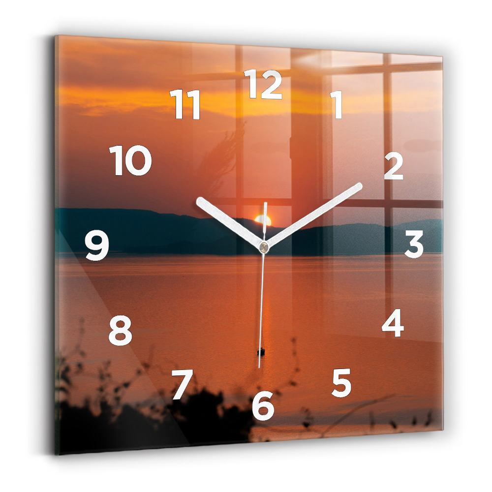 Szögletes üvegóra 30x30 Este a Balaton