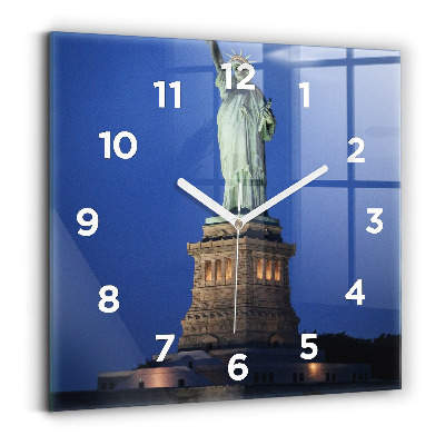Négyzetes üvegóra 30x30 New York-i Szabadság-szobor