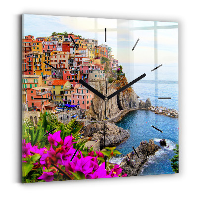 Szögletes üvegóra 30x30 Cinque Terre partja