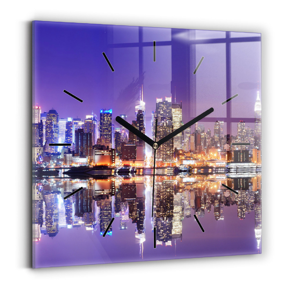 Négyzet alakú üvegóra 30x30 New York City éjszaka