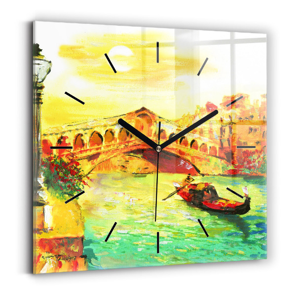 Négyzet alakú üvegóra 30x30 Velence Rialto híd