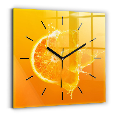 Szögletes üvegóra 30x30 narancs