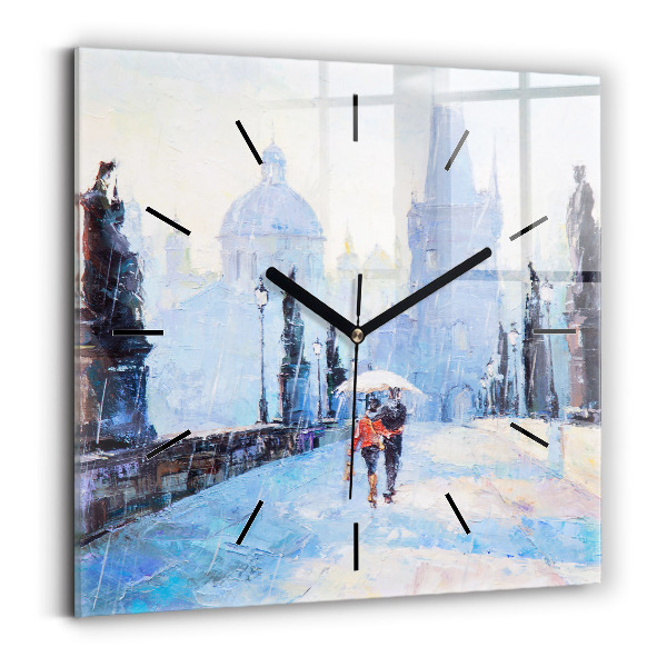 Szögletes fali üvegóra 30x30 Olaj művészet